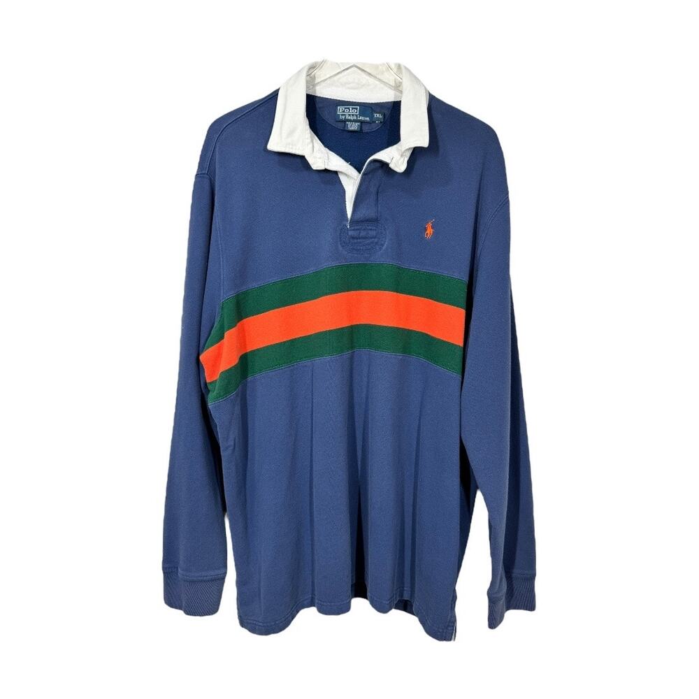 Polo Ralph Lauren Men's Rugby Sweatshirt XXL Pullover Blue Green Orange Pony